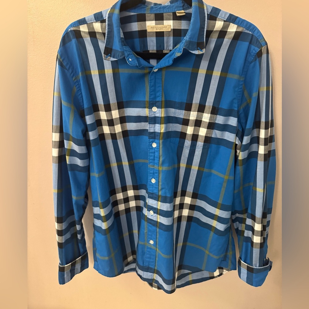Burberry Blue Button Down Shirt Size XL
